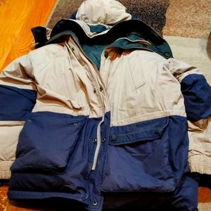 reversible winter puffer coat. very warm